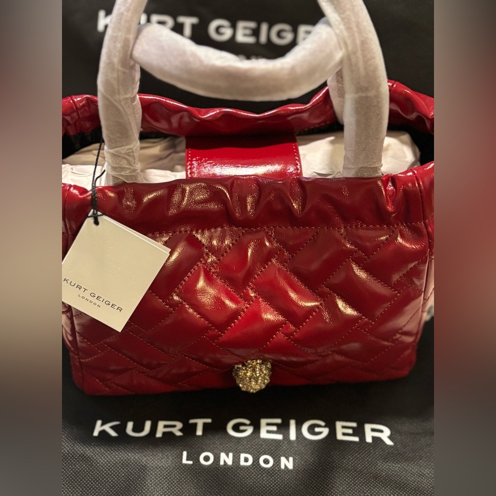 Kurt Geiger NWT Quilted Patent Leather Kensington 2 way Bag - Picture 9 of 16
